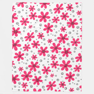 Cobertor De Velo Flores de margarida vermelhas fundo retrô verão