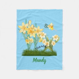 Cobertor De Velo Flores de Nascimento do Mar Personalizadas e Folha