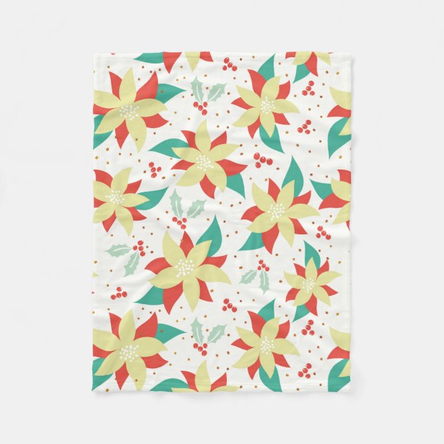 Cobertor De Velo Flores De Natal E Mistura (Frente)