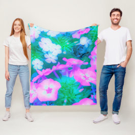 Cobertor De Velo Flores de Phlox do Jardim Cor-de-Rosa, Verde, Azul