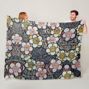 COBERTOR DE VELO FLORES DE PRIMAVERA AMARELO DE TINTA BRANCA HAIKU/