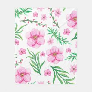 Cobertor De Velo Flores de Rosas claro de Aquarela, Pequenos Berrie