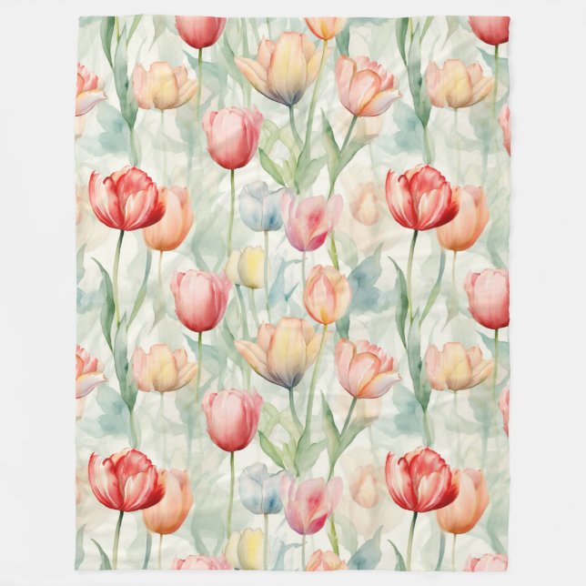 Cobertor De Velo Flores de Tulipas Amarelas fazendas (Frente)