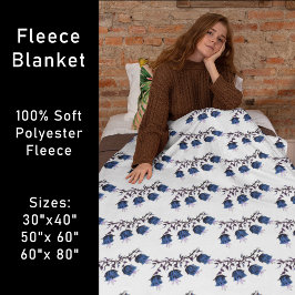 Cobertor De Velo Flores De Vinha De Canterbury Azuis Flores