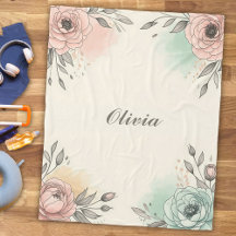 Flores Desenhadas Encantadoras em Aquarela