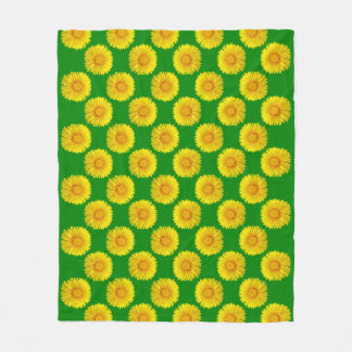 Cobertor De Velo "Flores do Sol" design de Flor Verde de Flor.