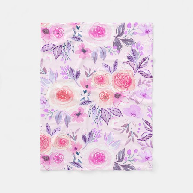 Cobertor De Velo Flores e folhas aquáticas 3 (Frente)
