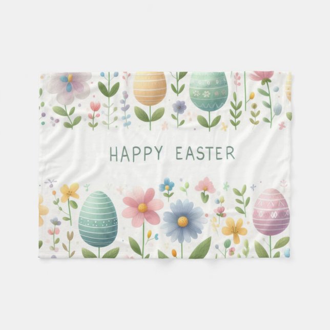 Cobertor De Velo Flores Felizes de Páscoa (Frente (Horizontal))