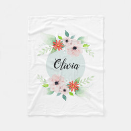 Cobertor De Velo Flores florais bonitos da aguarela das meninas e