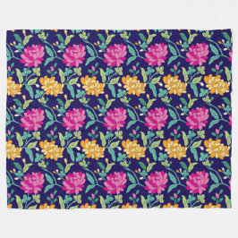 Cobertor De Velo Flores Florais Elegantes Flores Amarelas Cor-de-ro