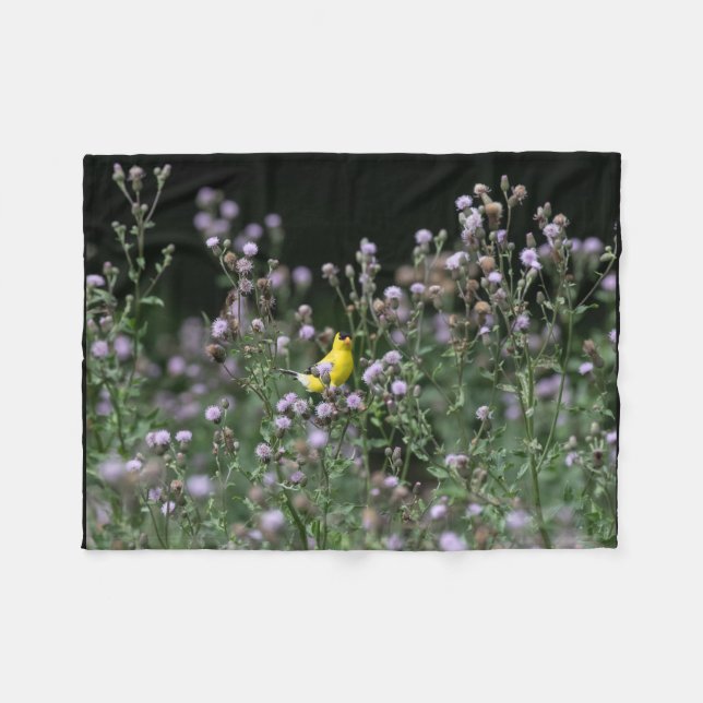 Cobertor De Velo Flores Goldfinch E Selvagens (Frente (Horizontal))
