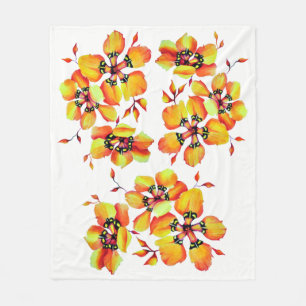 Cobertor De Velo Flores Laranja Elegantes