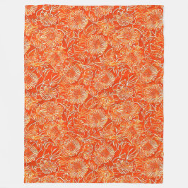 Cobertor De Velo Flores moles laranja