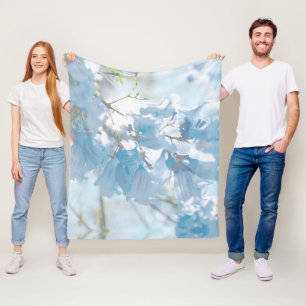Cobertor De Velo Flores Pálidas Pastel Azul Jacaranda Flores Flores