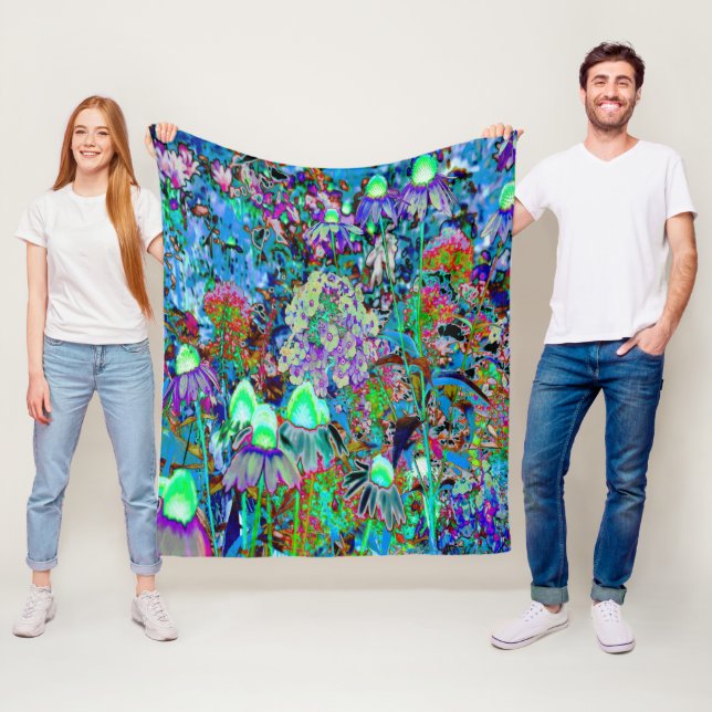 Cobertor De Velo Flores Psicodélicas e Verdes limões (In Situ)