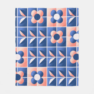 Cobertor De Velo Flores retrorestilizadas: padrão mosaico.