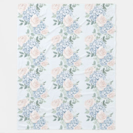 Cobertor De Velo Flores Românticas Azuis Rosa