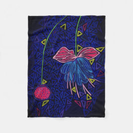 Cobertor De Velo Flores rosa e azuis