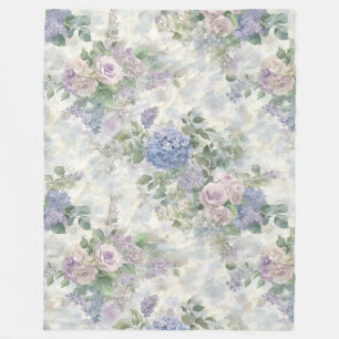 Cobertor De Velo Flores Rosa Roxo Românticas