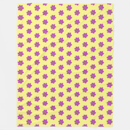 Cobertor De Velo Flores Roxas Amarelas Claras