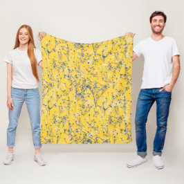 Cobertor De Velo Flores Selvagens Elegantes em Amarelo de Mostarda
