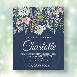 Cobertor De Velo Flores Silvestres da Sobrinha Mensagem Personaliza