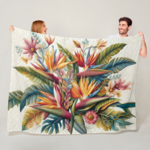 Cobertor De Velo Flores Tropicais Inclinadas