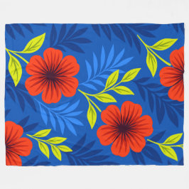 Cobertor De Velo Flores Vermelhas Vermelhas em Negrito com Folhas E