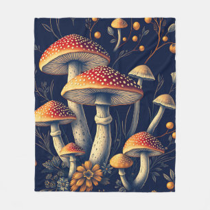 Cobertor De Velo Floresta de cogumelo Amanita Muscaria escura