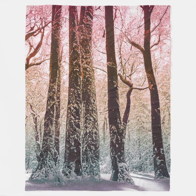 COBERTOR DE VELO  FLORESTA DE NEVE NATUREZA (Frente)