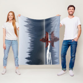 Cobertor De Velo Floresta de Pinheiros Selvagem de Canoeiros do Lag