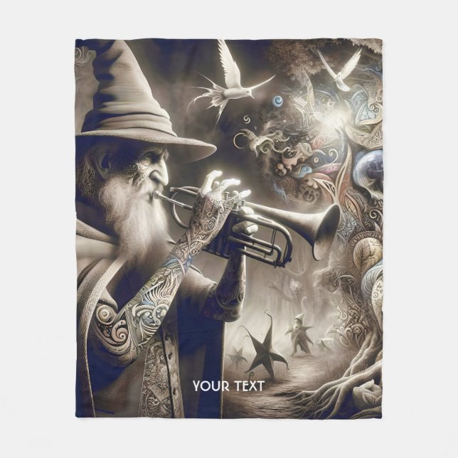 Cobertor De Velo Floresta de Trompete do Feitiço Fantasy (Frente)