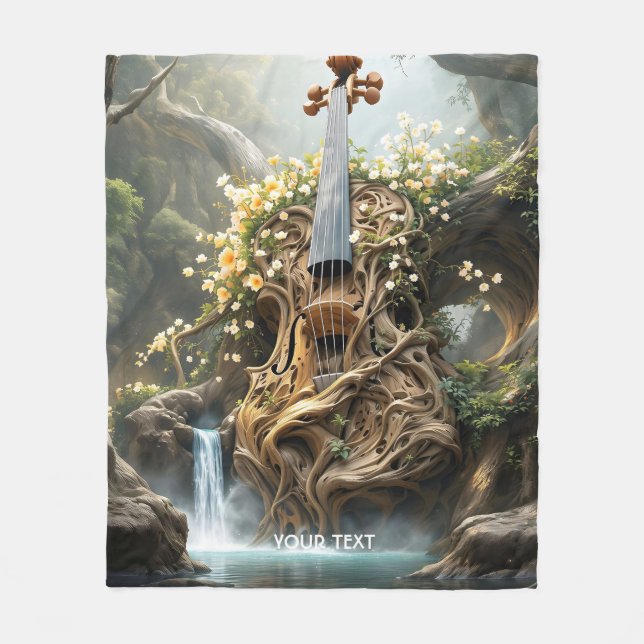 Cobertor De Velo Floresta de Violino Gigante Fantasy (Frente)