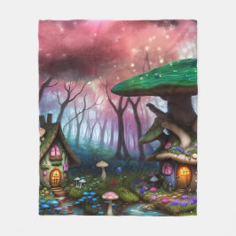 Cobertor De Velo Floresta Encantada Dreamscape Mushroom Fantasy Fai