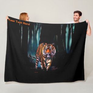 Cobertor De Velo Floresta Escura Brilhante Tiger
