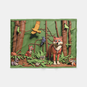 Cobertor De Velo Floresta Mágica - Animais da Floresta
