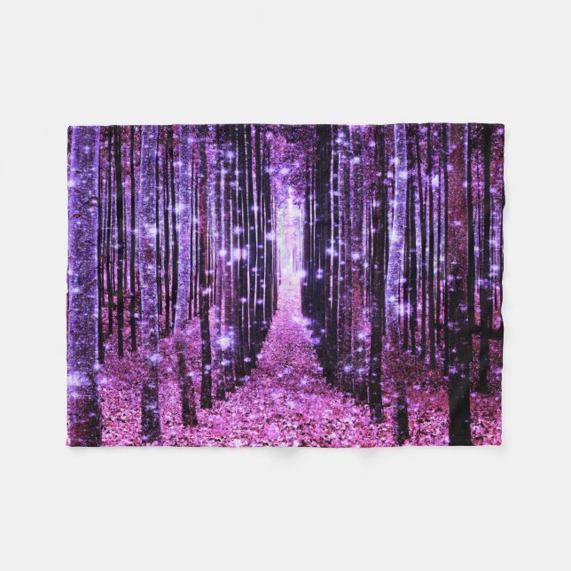 Cobertor De Velo Floresta Mágica Rosa Roxo (Frente (Horizontal))