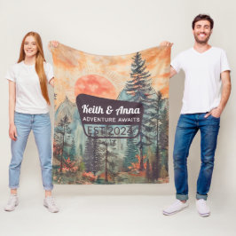 Cobertor De Velo Floresta Nacional Personalizada de Montanha Sunset