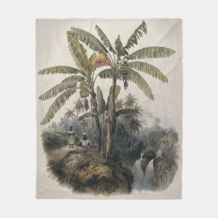 Cobertor De Velo Floresta Tropical Antiquada de Banana   Vintage Bo