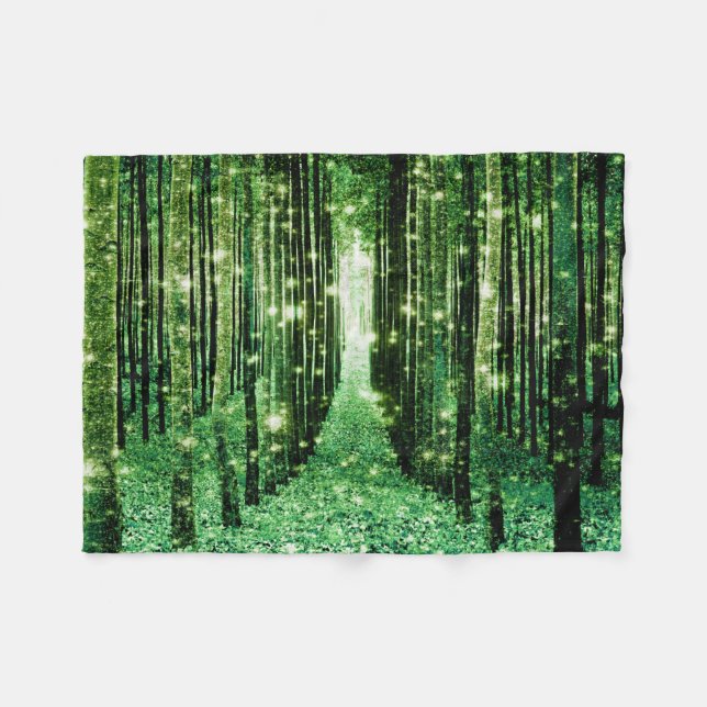 Cobertor De Velo Floresta Verde Mágica Mistério (Frente (Horizontal))