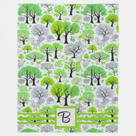 Cobertor De Velo Floresta Verde Monogramada