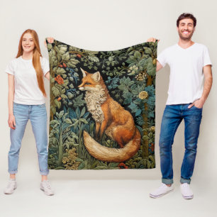 Cobertor De Velo Floresta Vintage Fox Botânica Woodland Floral