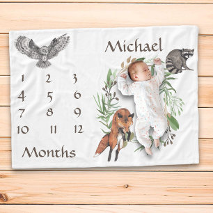 Cobertor De Velo Florestas Adoráveis Fox Milestone Keepsait