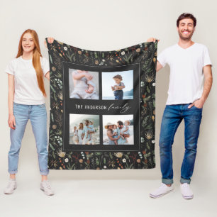 Cobertor De Velo Flórida botânica de cor azul moderna a 4 fotos