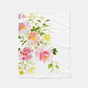 Cobertor De Velo Flórida floral de pénia rosa-pincel Fleece Blanket
