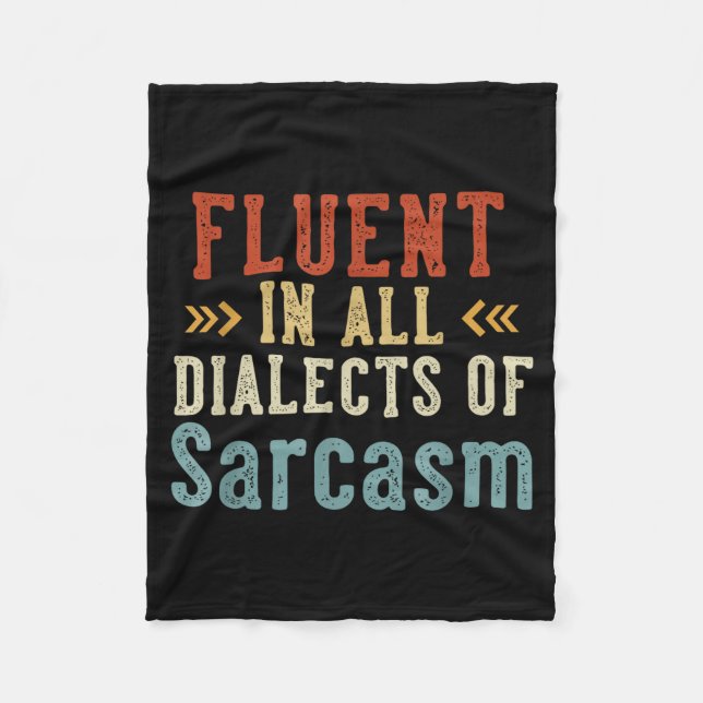 Cobertor De Velo Fluent In All Dialects Of Sarcasm Retro Style  (Frente)