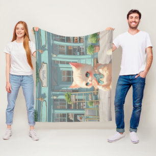 Cobertor De Velo Fluffy Kitten com Lollipop no Compro de pastelaria