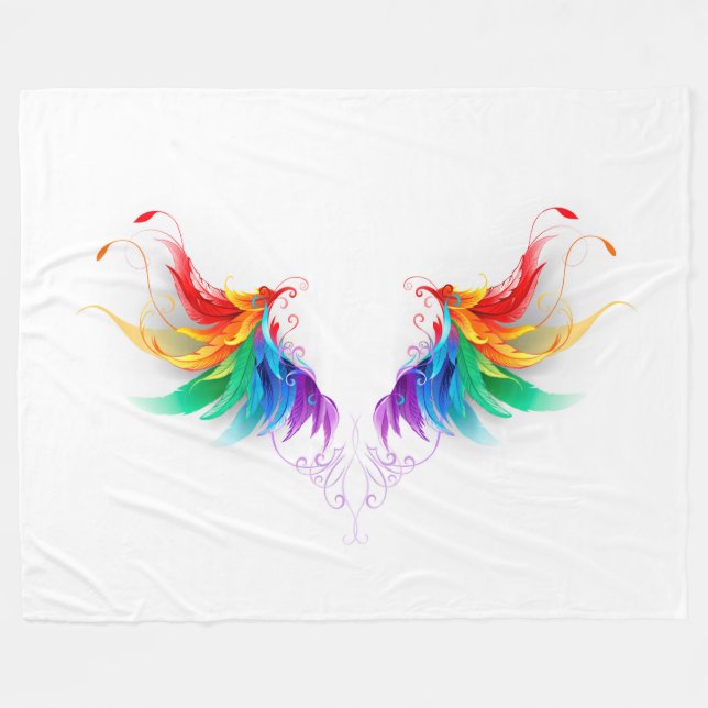Cobertor De Velo Fluffy Rainbow Wings (Frente (Horizontal))