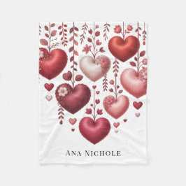 Cobertor De Velo Fluffy Red Floral Heart Baby Shower Gift