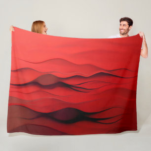 Cobertor De Velo Fluxo Carmesim – Ondas Abstratas Vermelhas de Movi